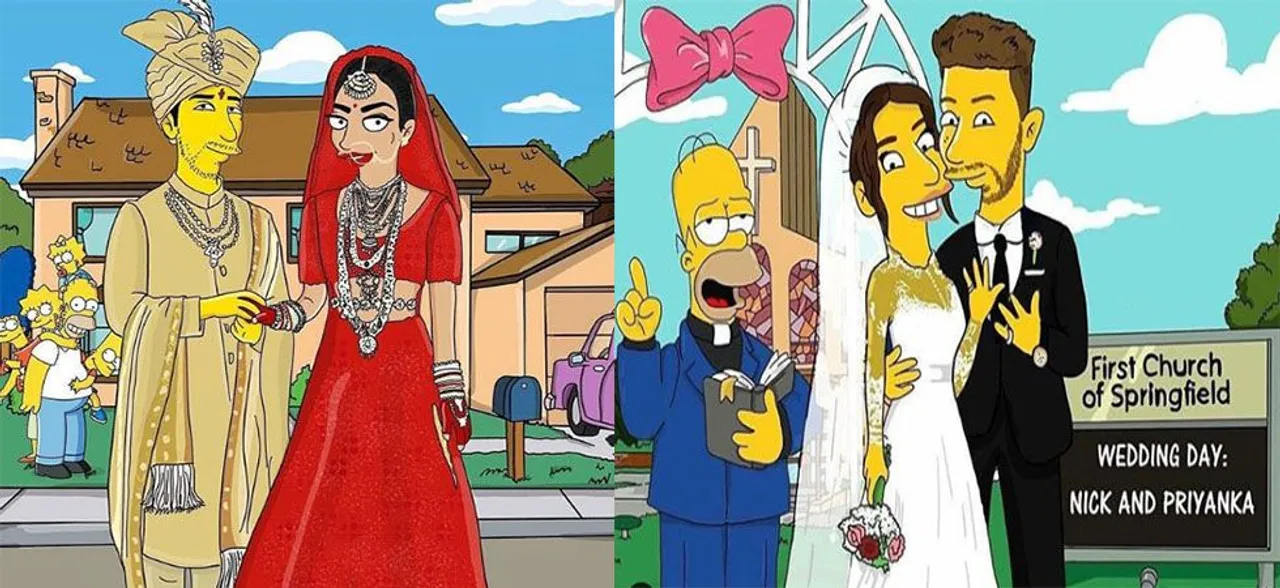 Priyanka Chopra and Nick Jonas get The Simpson treatment and fans are just loving it!