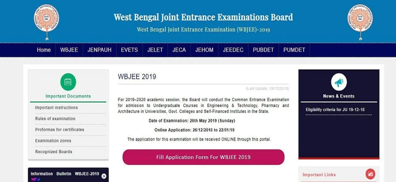WBJEE 2019 online application begins at wbjeeb.nic.in, here are the steps