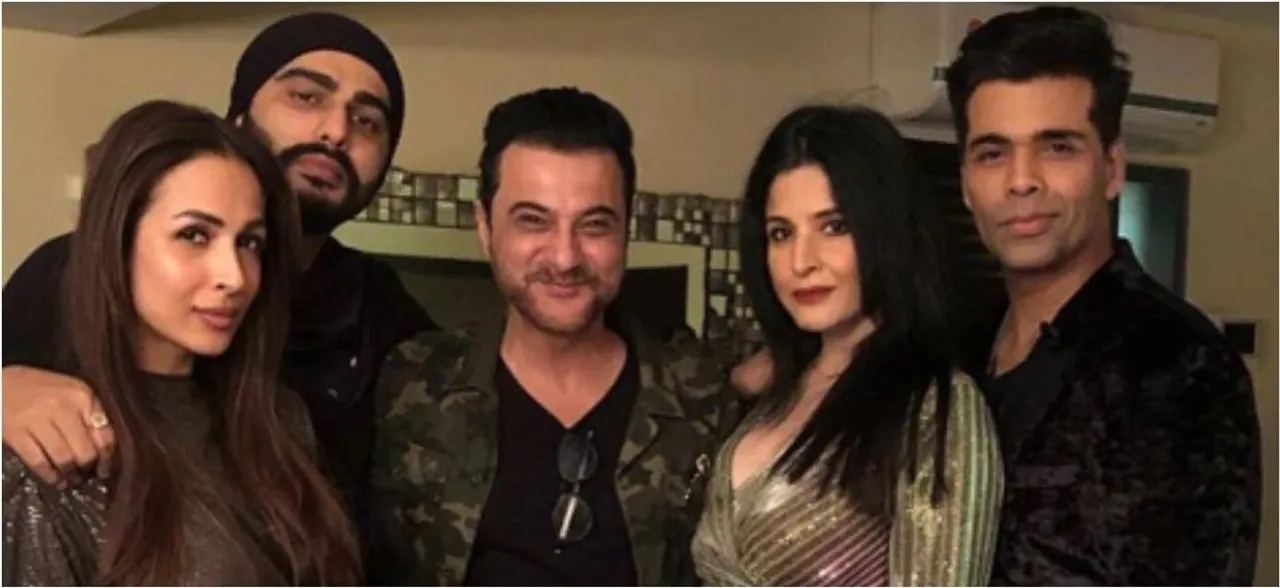 Rumoured couple Arjun Kapoor and Malaika Arora welcome 2019 with Sanjay Kapoor and Karan Johar