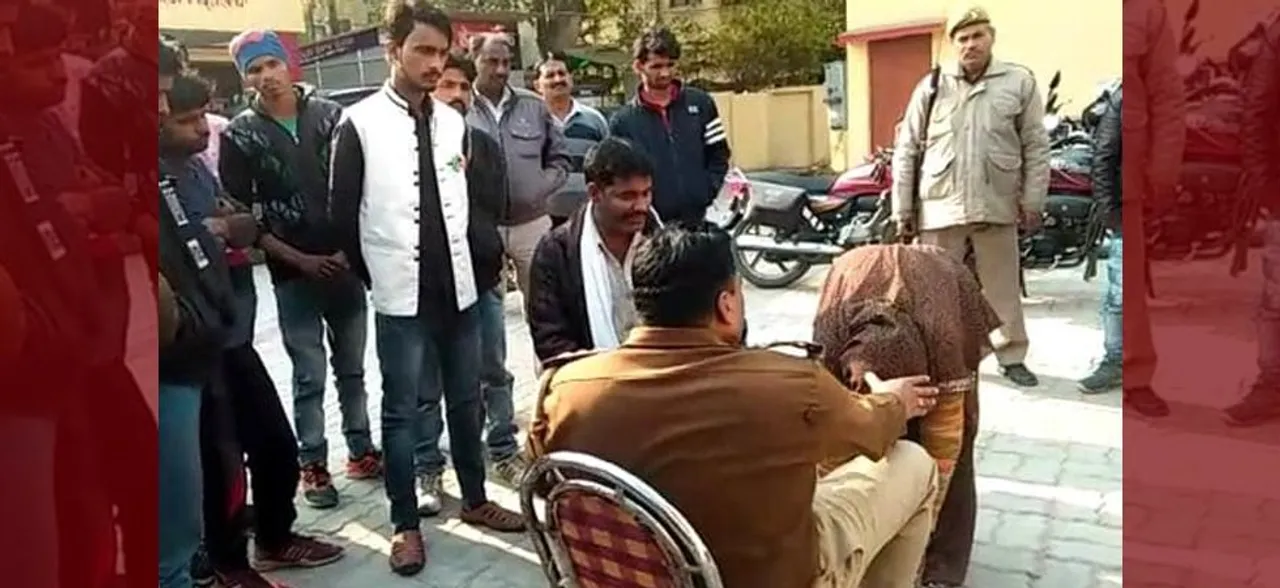UP cop suspended after video of elderly woman falling at his feet goes viral