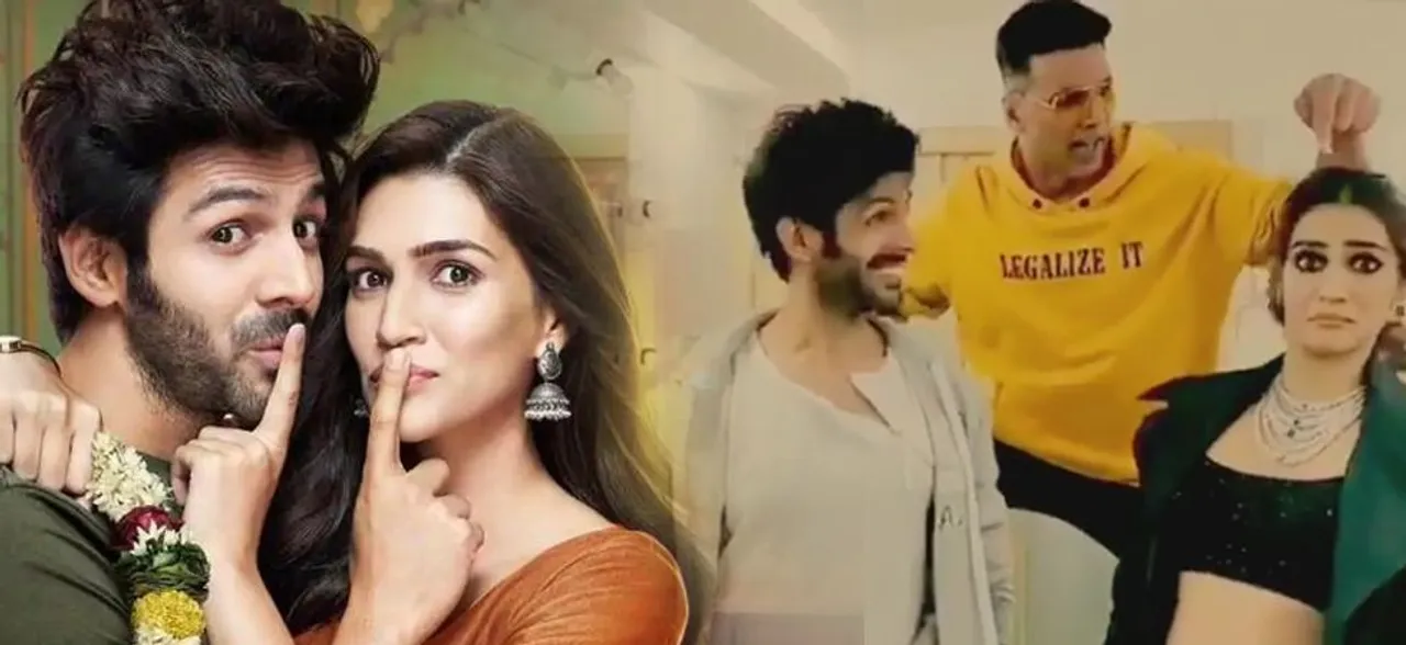 Luka Chuppi stars Kartik Aaryan and Kriti Sanon match steps with Akshay Kumar on song â€˜Poster Lagwa Doâ€™