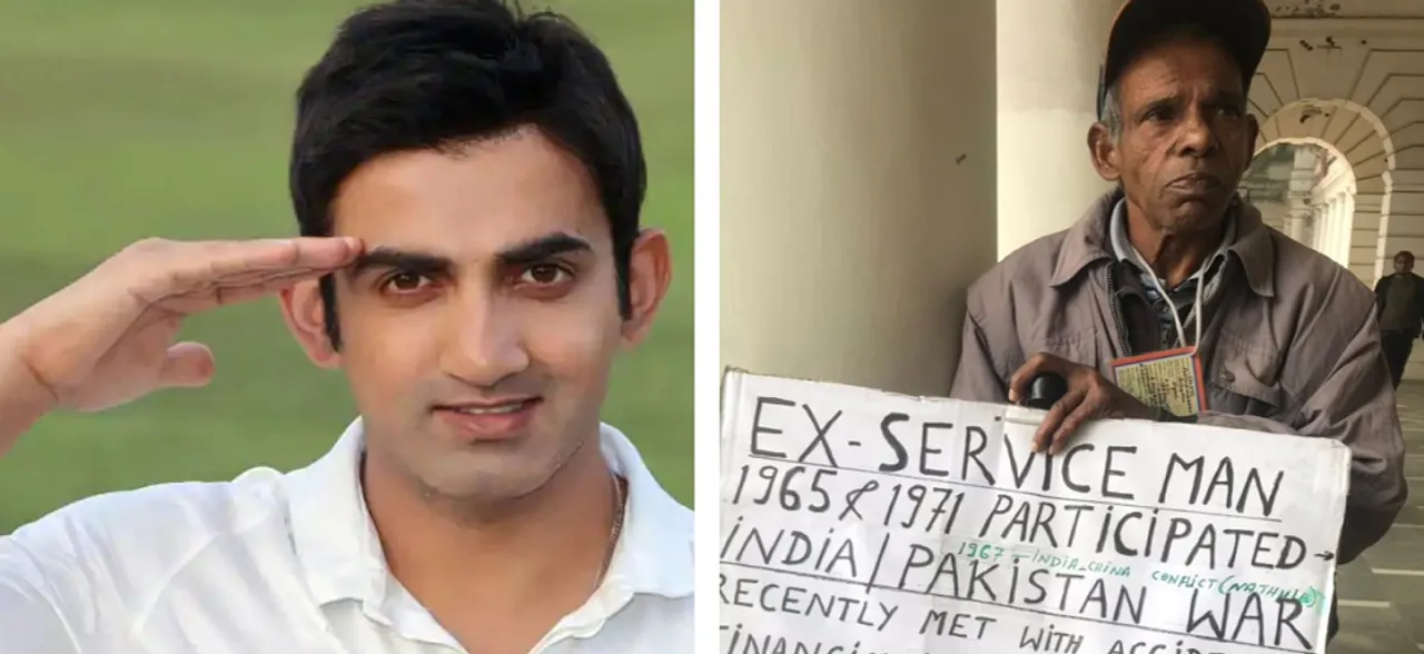 Gautam Gambhir shares picture of Army veteran begging in Delhi's CP, Defence Ministry assures 'quick' action