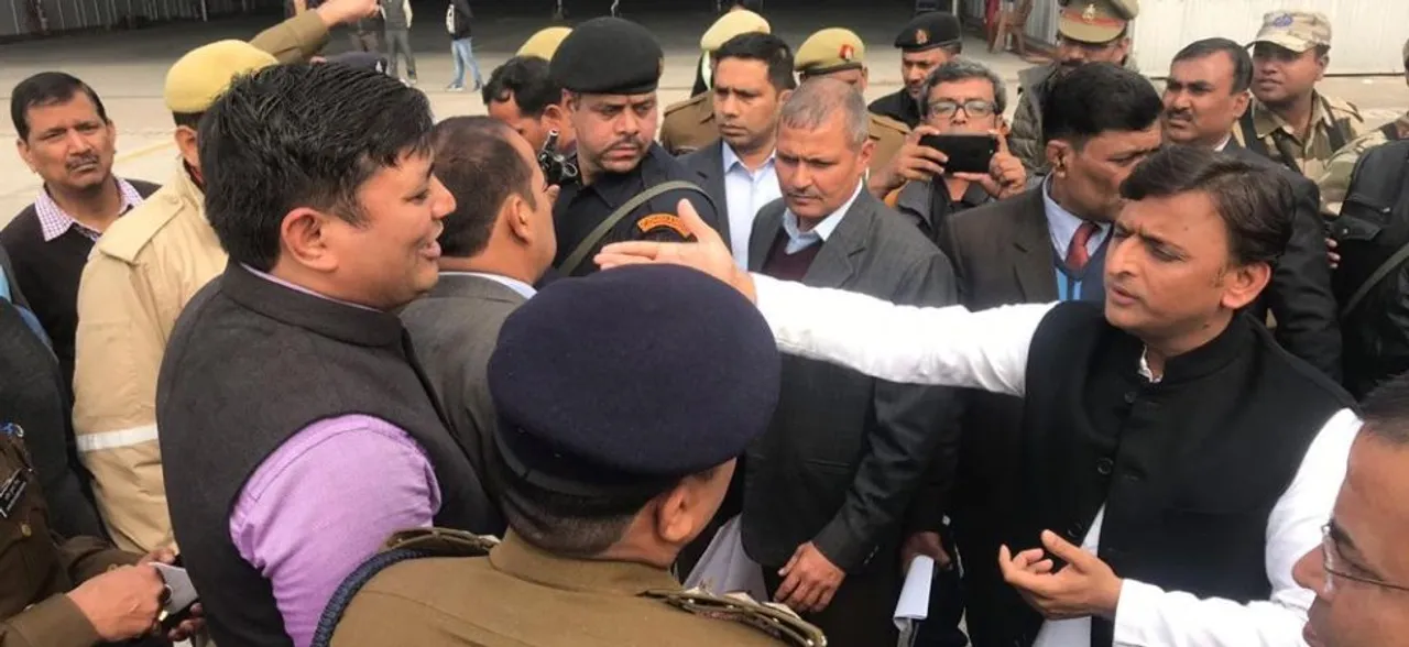 Akhilesh Yadav's 'detention' at Lucknow Airport sparks war of words, Yogi blames SP for ruckus 