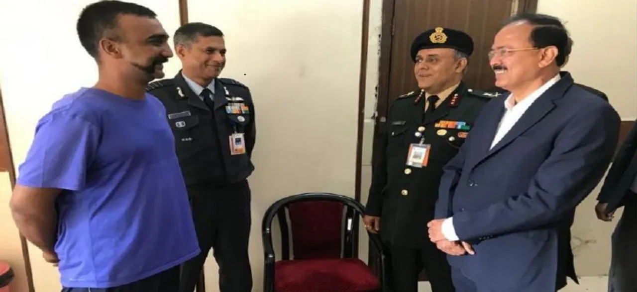 Union Minister Subhash Rao Bhamre meets IAF pilot Abhinandan Varthaman in Delhi