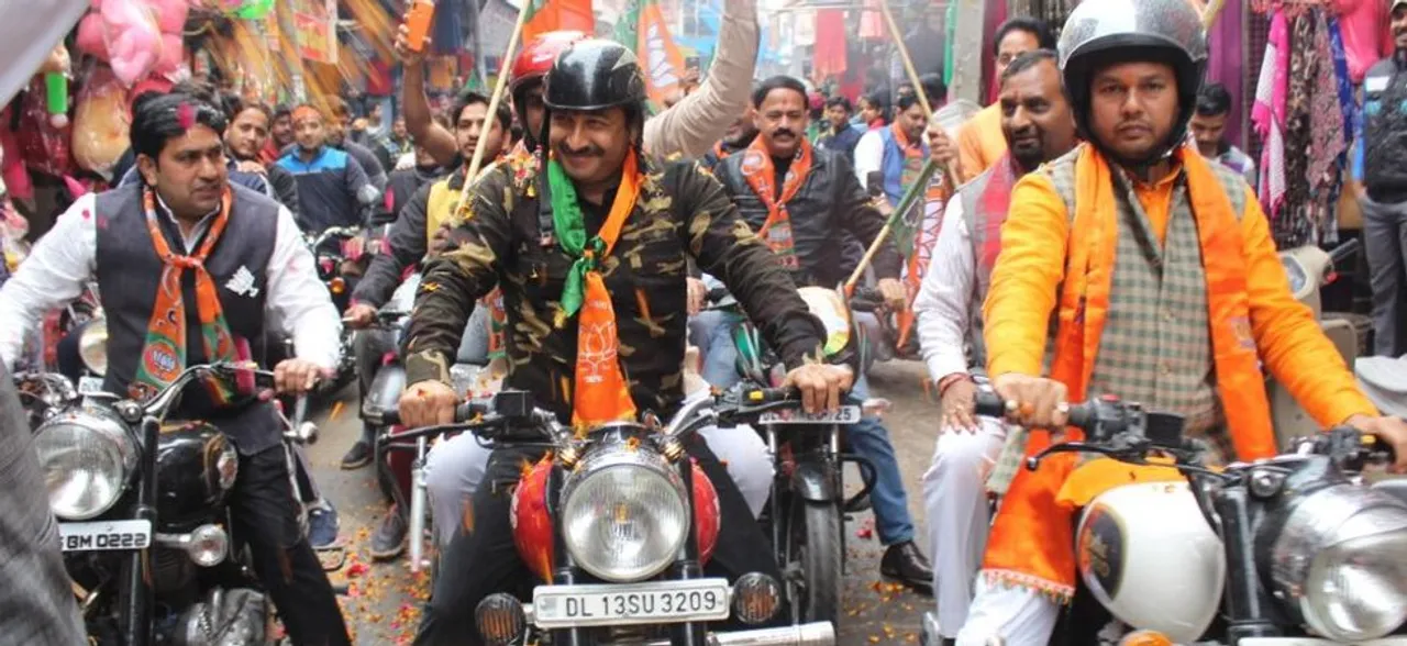 Manoj Tiwari draws flak for donning military fatigues at BJPâ€™s 'Vijay Sankalp' bike rally