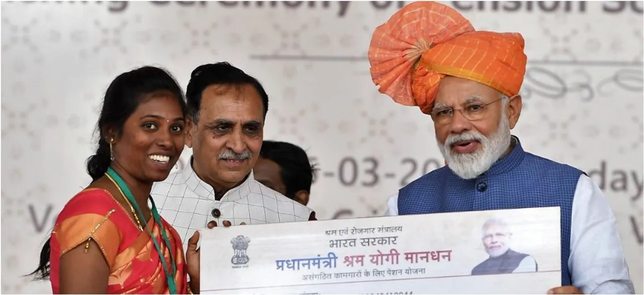 'I am mazdoor number 1,' says PM Modi during launch of pension scheme in Gujarat