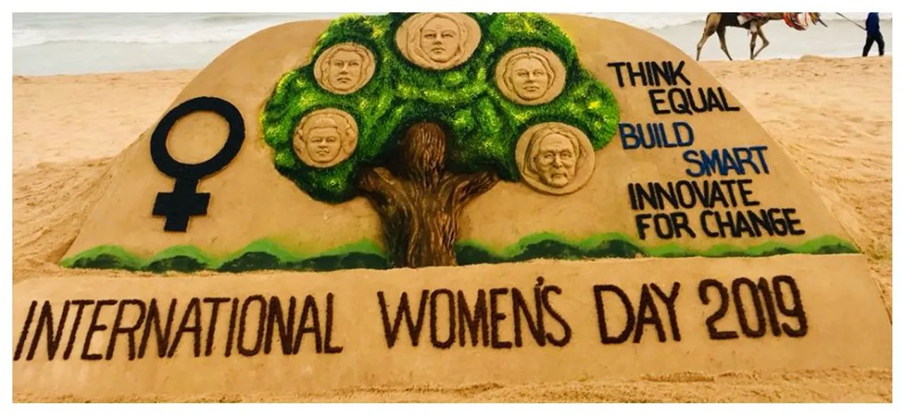 International Womenâ€™s Day 2019: Acclaimed artiste Sudarsan Pattnaik creates stunning sand â€˜pictureâ€™ at Odisha's Puri Beach