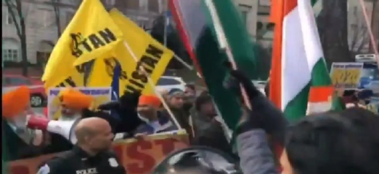 Pro-Khalistan outfit clash with UK-based Kashmiris outside Indian mission in London 