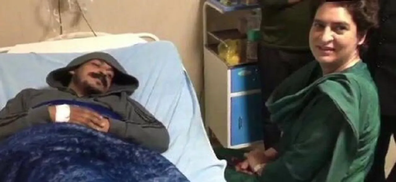 Priyanka Gandhi Vadra meets Bhim Army chief Chandrashekhar Azad in Meerut hospital