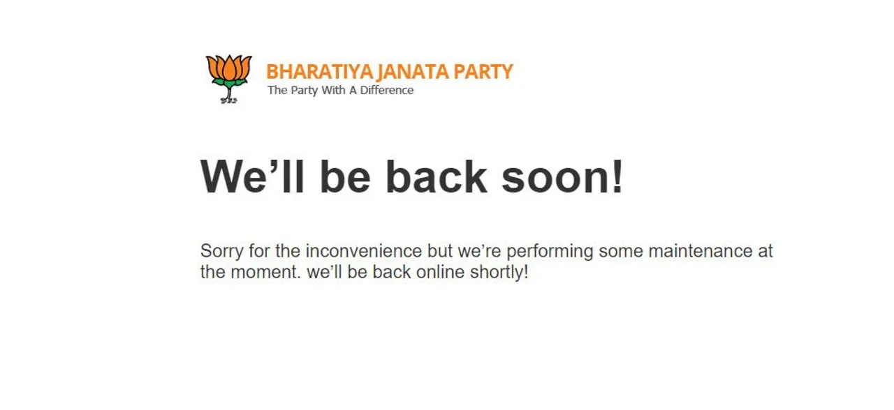 Ten days on, BJPâ€™s official website still under â€˜maintenanceâ€™, Twitterati poke fun at party