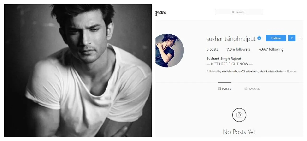 â€˜NOT HERE RIGHT NOWâ€™ Sushant Singh Rajput deletes all Instagram posts, leaves 7.8 million followers concerned