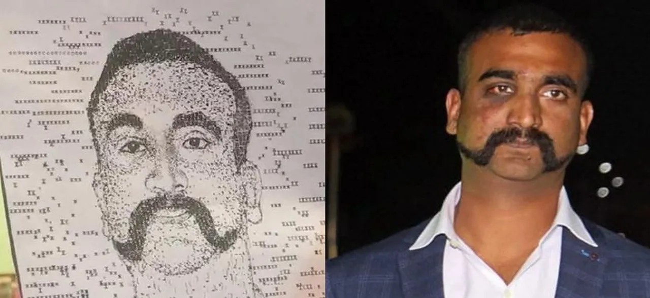 Bengaluru artist draws wing Commander Abhinandan's picture using typewriter