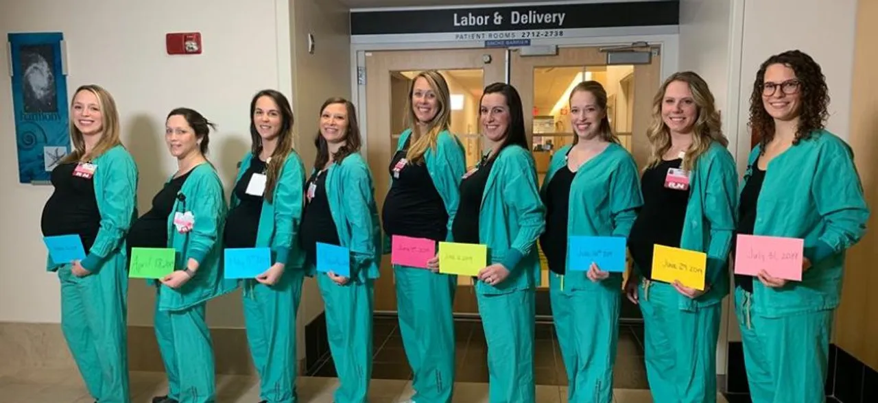 Nine nurses pregnant at same time at US hospital, netizens canâ€™t wait for post-delivery pictures