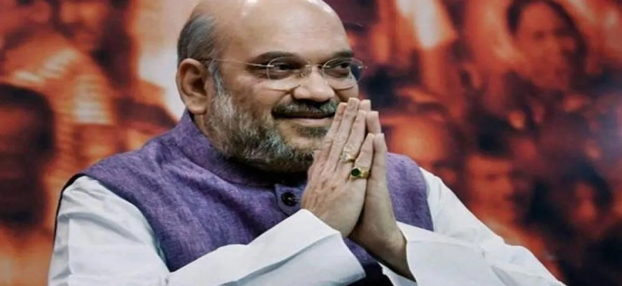 BJP president Amit Shah conducts a road show in Gandhinagar's Kalol
