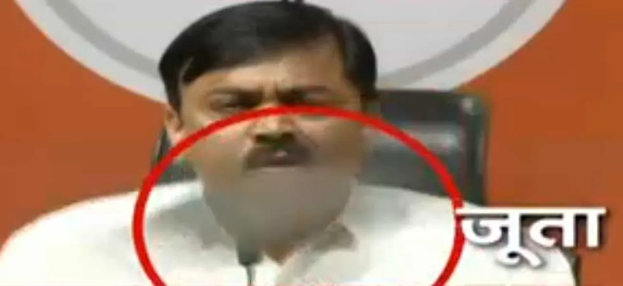 Shoe hurled at BJP spokesperson GVL Narasimha Rao during press conference