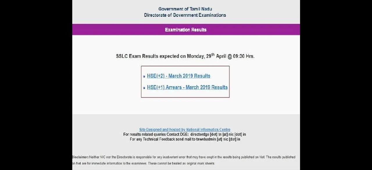 Tamil Nadu Board TN 10th SSLC Result 2019 LIVE NOW at tnresults.nic.in