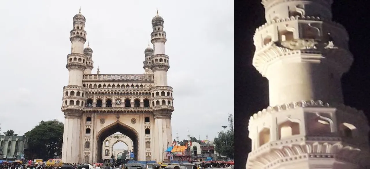 Charminar, Hyderabad's iconic emblem, suffers damage as portion of stucco falls off