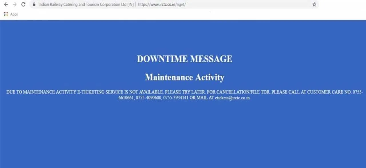 Tatkal ticket booking hit as Indian Railways' IRCTC website goes down
