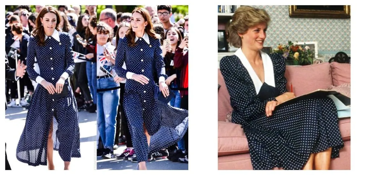 Kate Middleton's wears blue polka dot dress like Princess Diana's, fans think it is a nice tribute