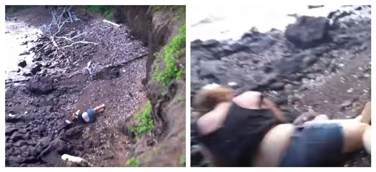 YouTuber shares video of wife falling off 'CLIFF', ridiculed by netzines | WATCH