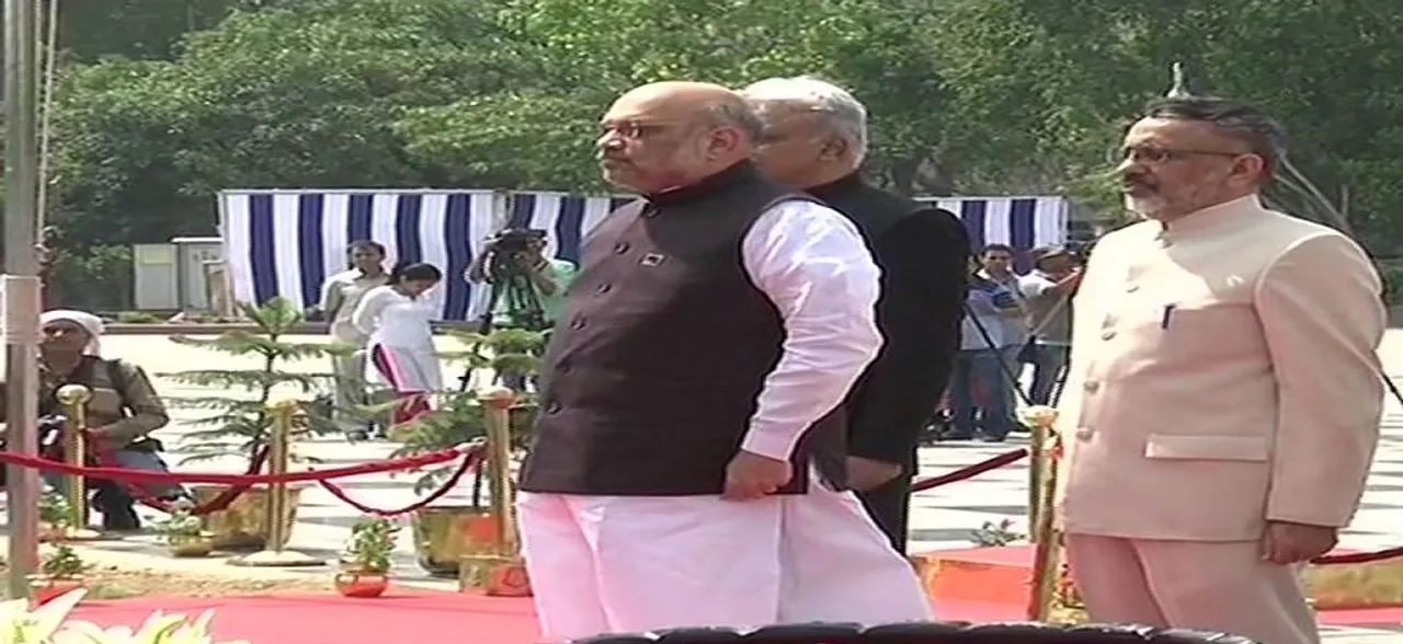 Amit Shah pays tribute at National Police Memorial in Delhi