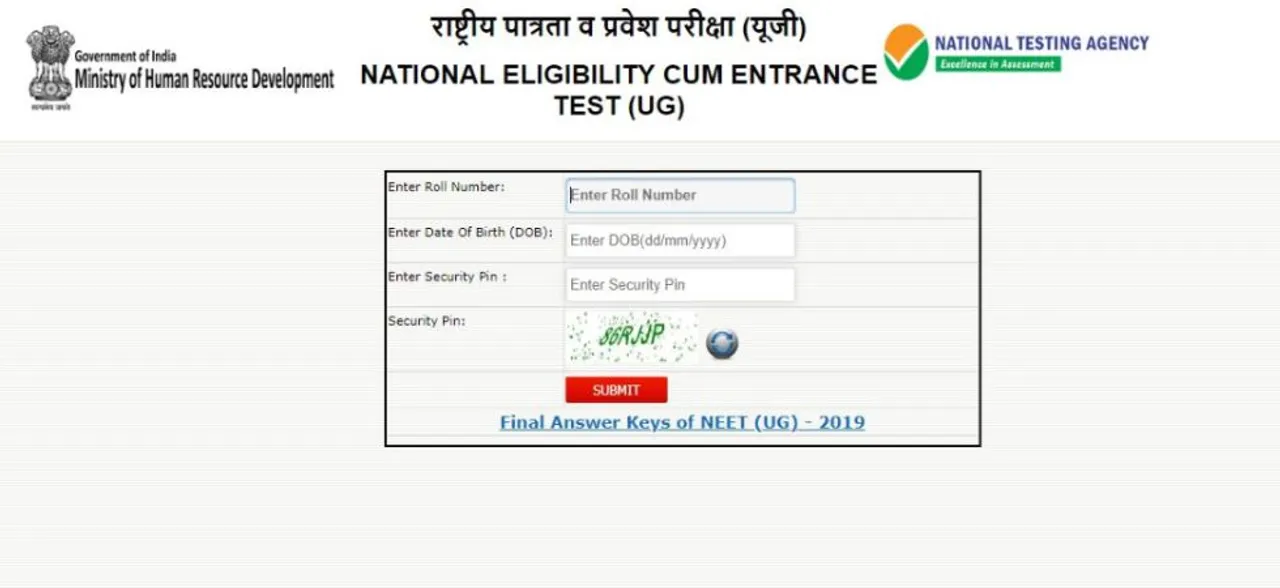LIVE: NEET 2019 Results declared by NTA on ntaneet.nic.in, how to check 