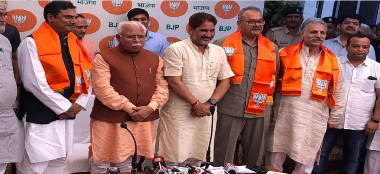 INLD legislators Parminder Singh Dhull and Zakir Hussain join BJP in Haryana, Khattar also present