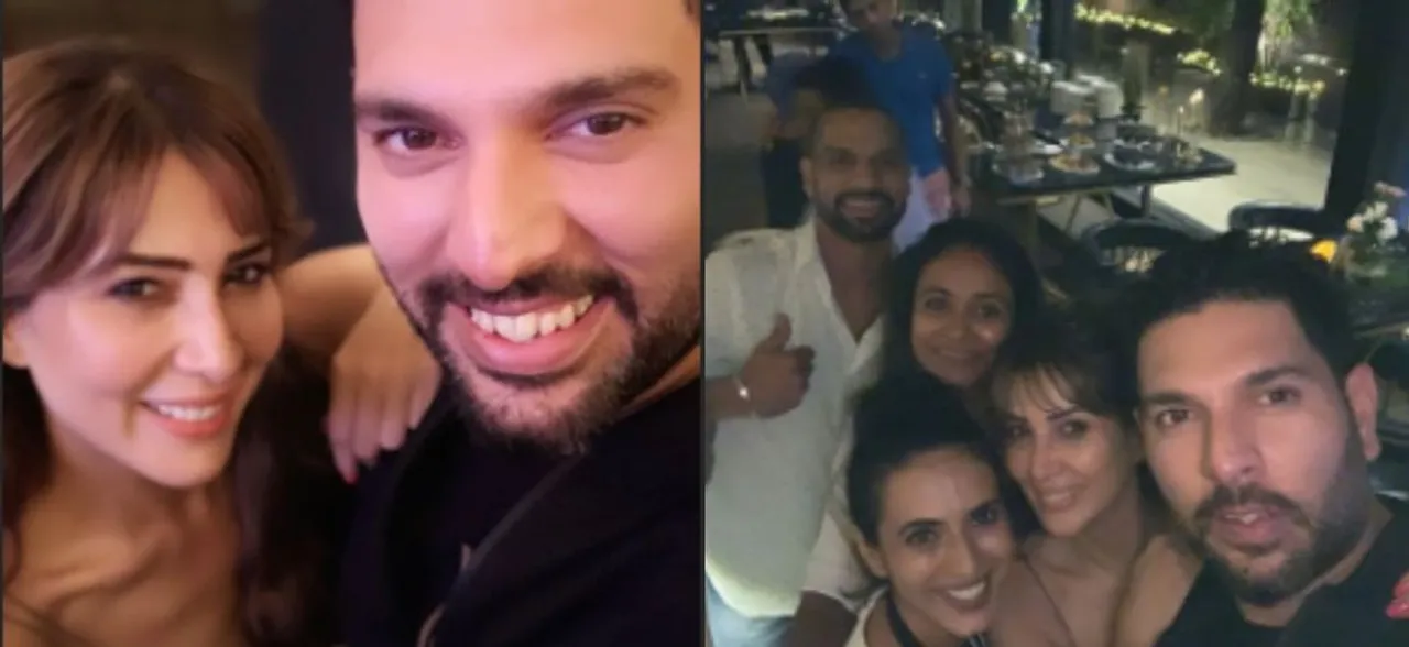 Kim Sharma arrives in style at ex-boyfriend Yuvraj Singhâ€™s retirement bash, see PHOTOS