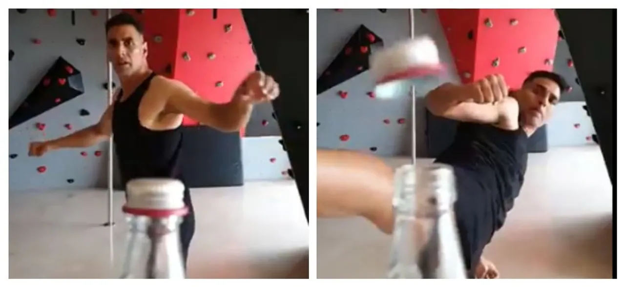#BottleCapChallenge: Akshay Kumar perfectly executes Jason Stathamâ€™s challenge in this viral video, WATCH 