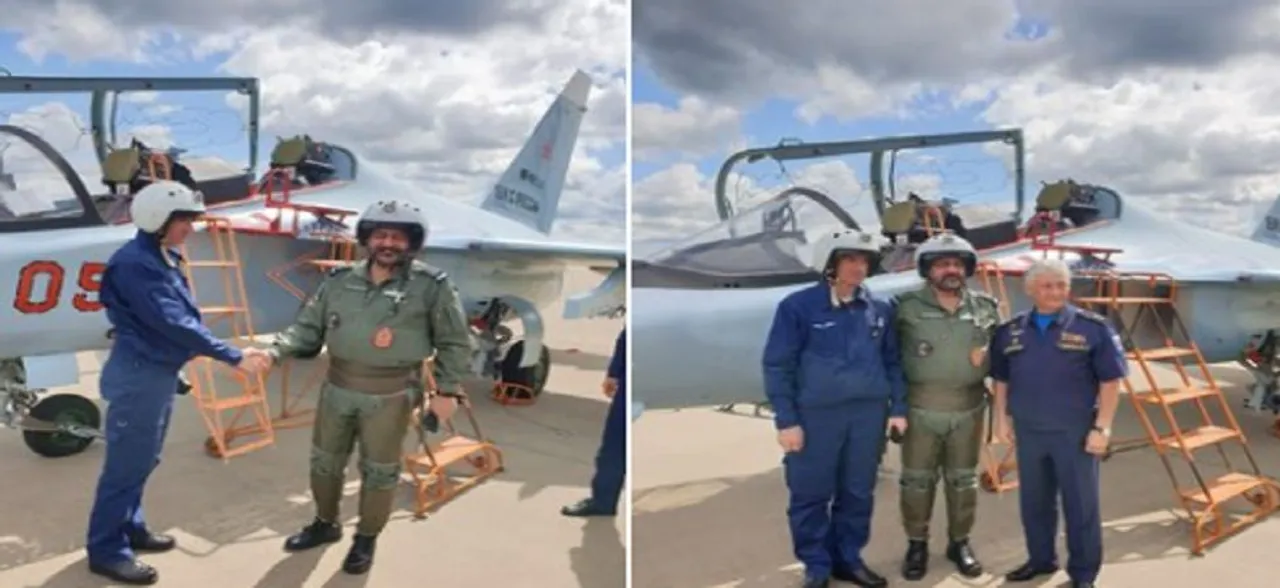 IAF Chief Marshal Birender Dhanoa takes sortie on Russian advanced jet trainer YAK130 