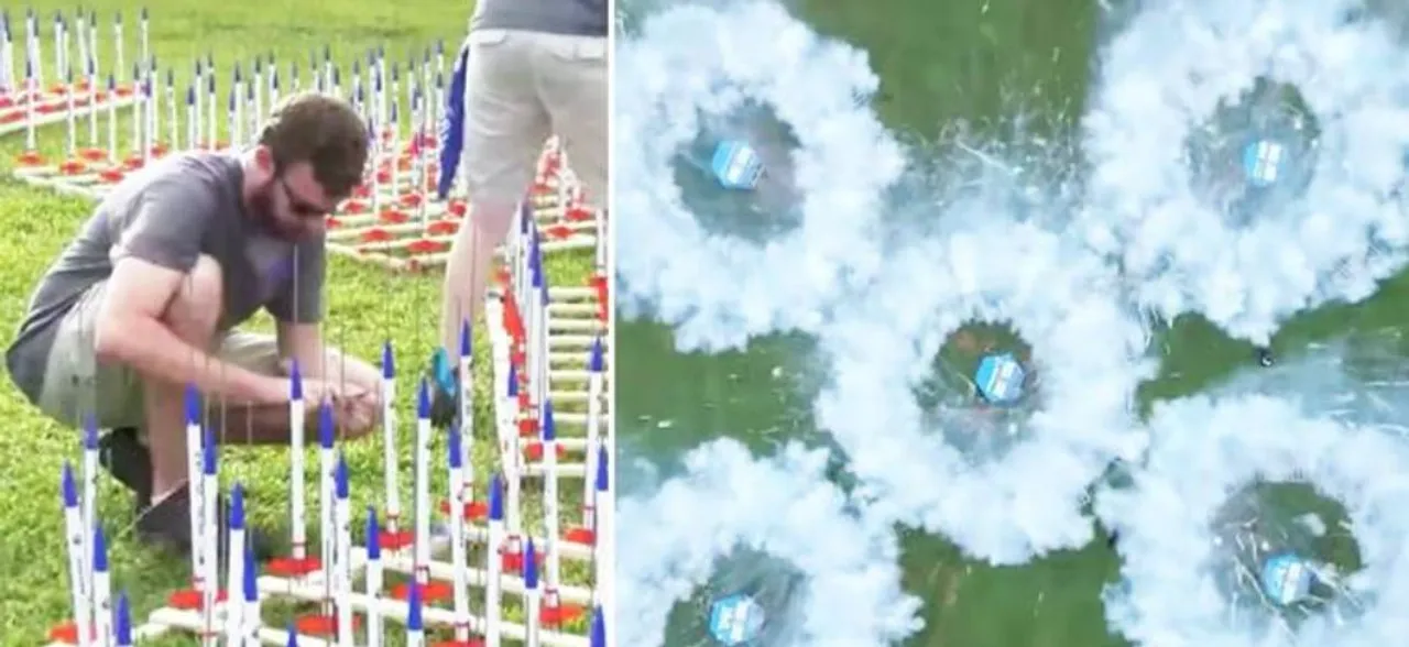 Watch: Record launch of 5,000 model rockets to celebrate 50th anniversary of Apollo 11 Mission