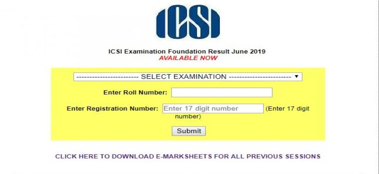  ICSI CS Foundation June Results 2019 declared on icsi.examresults.net