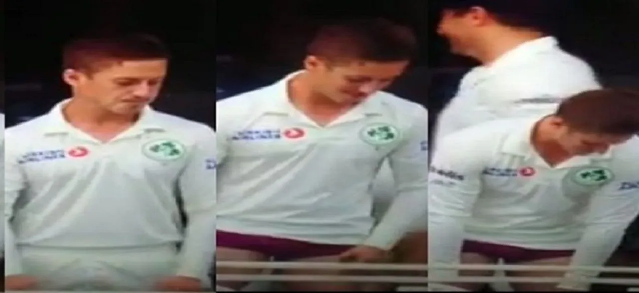 WATCH: Tim Murtagh pulls down James McCollumâ€™s trousers in Lord's balcony