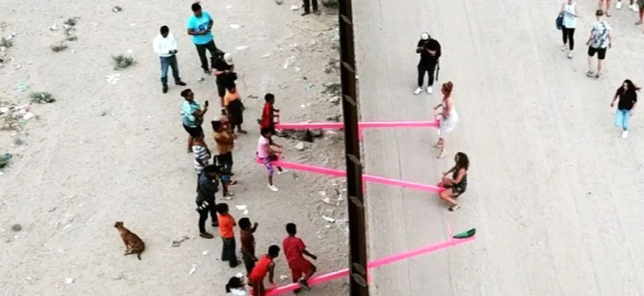 How pink seesaws on US-Mexico border help kids play together and bridge divide 