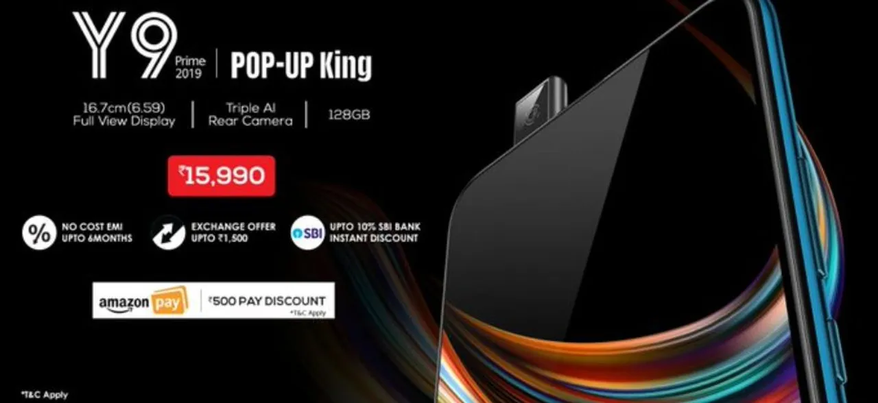 Huawei Y9 Prime 2019 with pop-up selfie camera, Kirin 710F chipset goes official in India: Specs, price inside