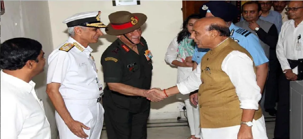 Army Chief Gen Bipin Rawat briefs Defence Minister Rajnath Singh on security situation in Kashmir