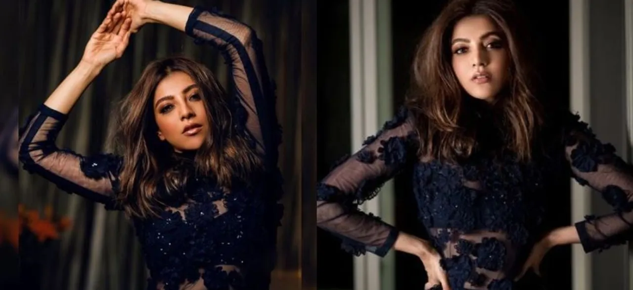 Kajal Aggarwal raises temperature in navy blue sheer outfit and we canâ€™t take our eyes off her