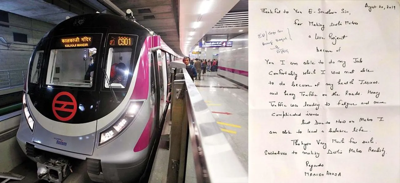 Delhi Metro commuter thanks Dr Sreedharan for his contribution, writes a heartfelt letter