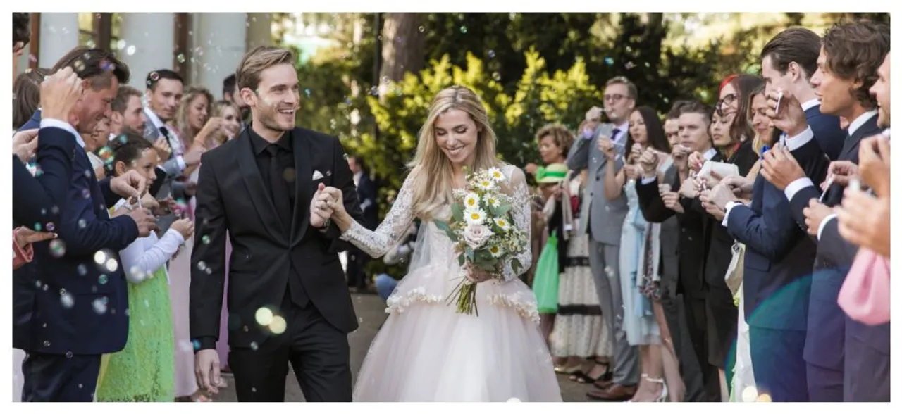 PewDiePie and Marzia Bisognin are married! Check out stunning pictures
