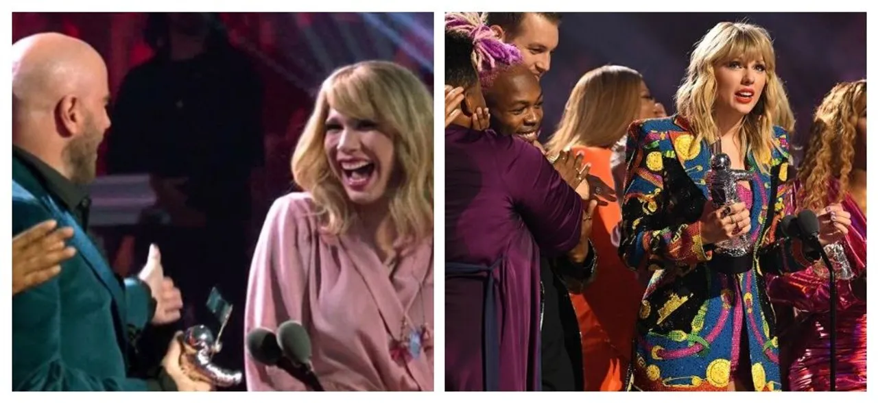 John Travolta awkwardly mistakes drag queen for Taylor Swift as he hands over VMAâ€™s, WATCH