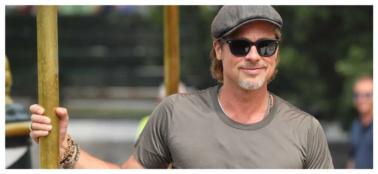 Brad Pitt Attends Kanye West's Sunday Service