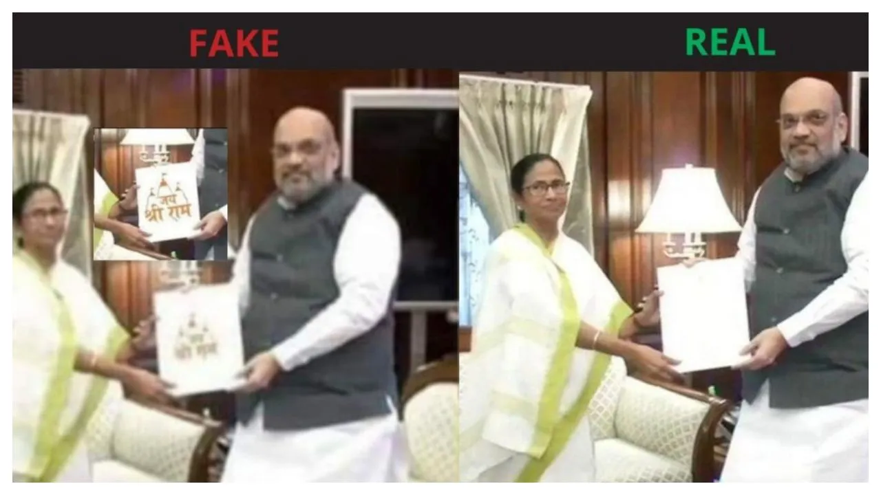 Amit Shah-Mamata Banerjee's Image Showing Jai Shri Ram On An Envelope Is Totally Fake
