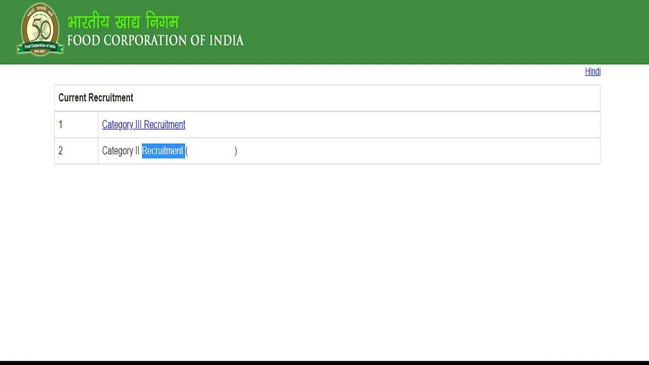 FCI Category 2 Notification 2019 Released For Managerial Posts, Apply Now