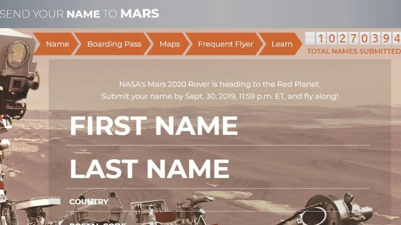 Final Opportunity To Send Your Name On Mars, Last Day Today: Hereâ€™s Direct Link
