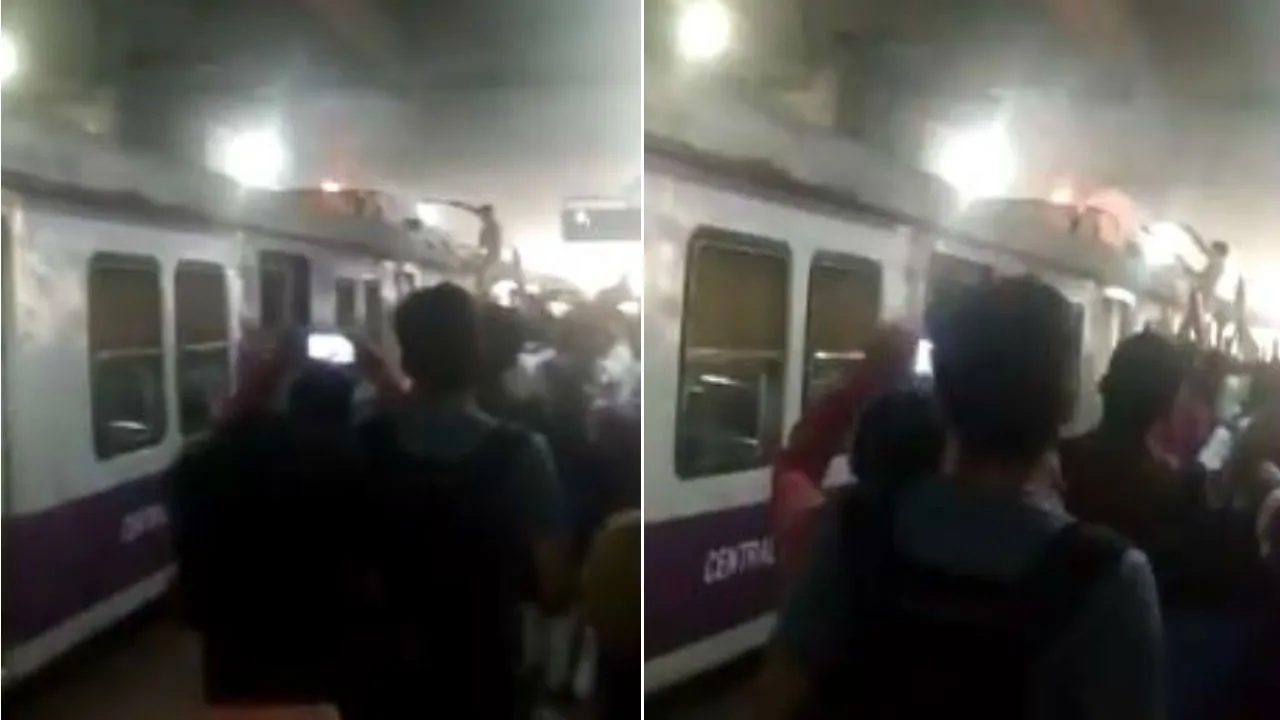 Mumbai: Local Train Catches Fire On Harbour Line At Vashi Station