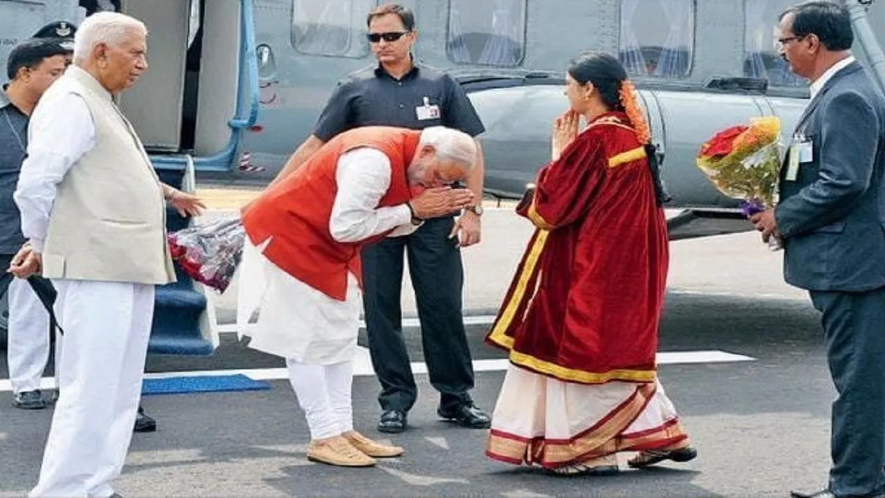 Fact Check: Is PM Modi Bowing Down To Gautam Adaniâ€™s Wife In This Photo?