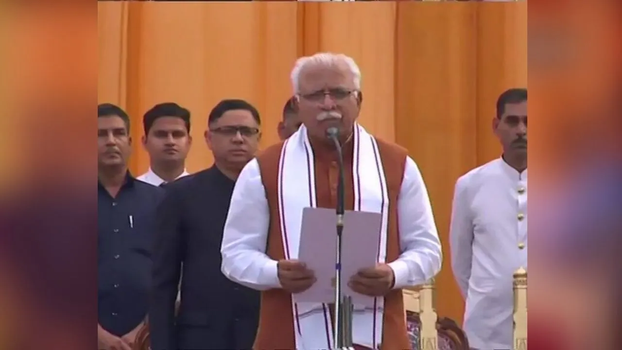 Manohar Lal Khattar Takes Oath As CM Of Haryana, Dushyant Chautala As His Deputy