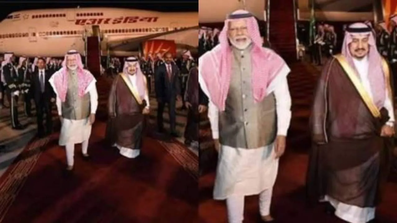 Fact Check: Did PM Narendra Modi Wear Arabic Headgear Keffiyeh During Saudi Visit?