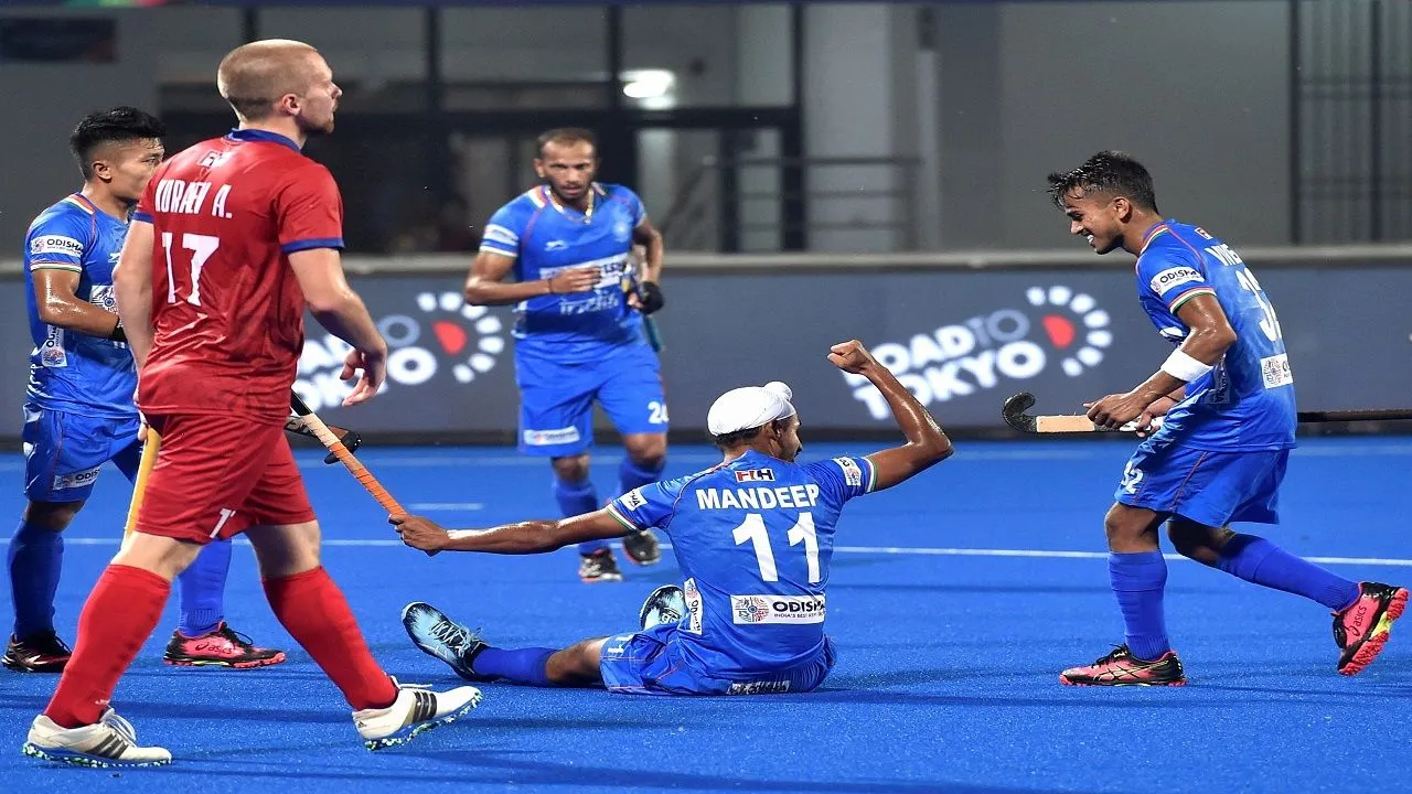 Mandeep Singh Brace Rescues India Against Russia In Hockey Olympic Qualifiers