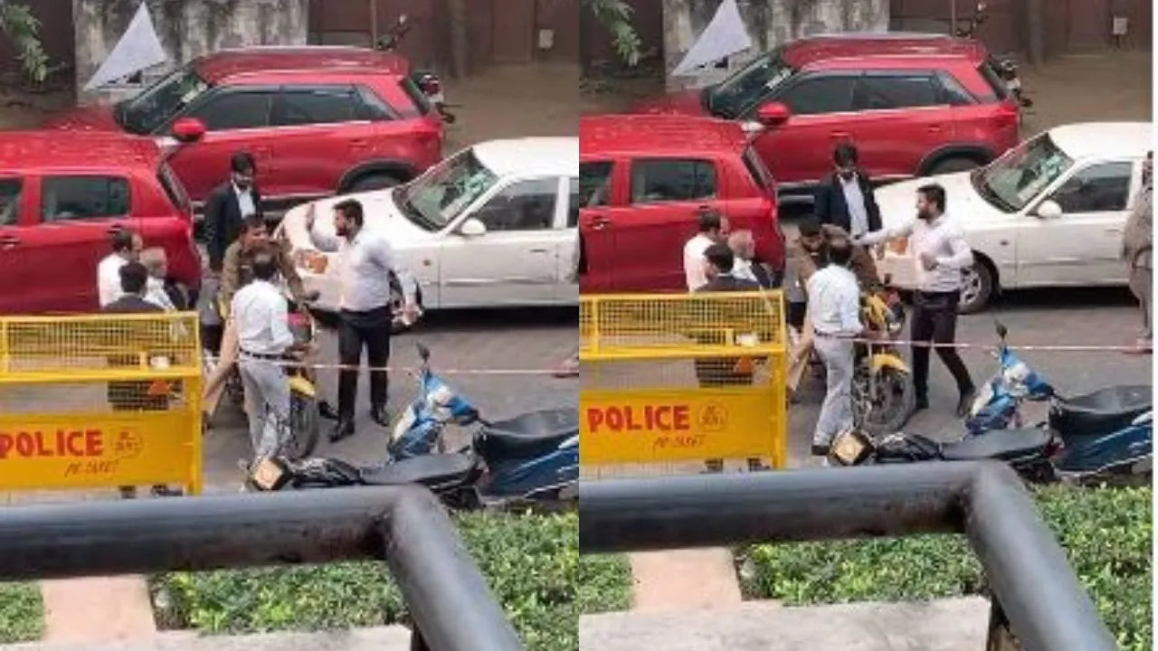 Watch: After Weekend Brawl In Tis Hazari, Cop Thrashed In Saket Court In Delhi